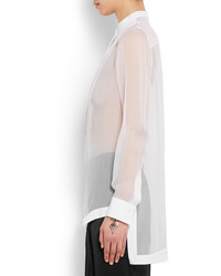 Женская белая шелковая рубашка от Givenchy