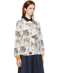 Женская белая шелковая рубашка от Stella McCartney