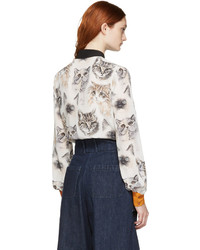 Женская белая шелковая рубашка от Stella McCartney