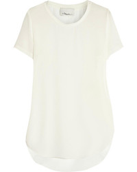 Женская белая шелковая футболка с круглым вырезом от 3.1 Phillip Lim