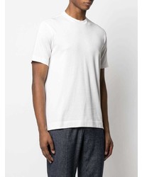 Мужская белая шелковая футболка с круглым вырезом от Z Zegna