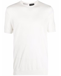 Мужская белая шелковая футболка с круглым вырезом от Low Brand