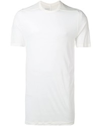 Мужская белая шелковая футболка с круглым вырезом от Rick Owens