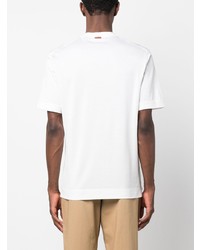 Мужская белая шелковая футболка с круглым вырезом от Zegna