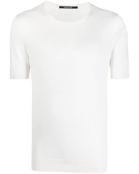 Мужская белая шелковая футболка с круглым вырезом от Tagliatore