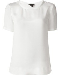 Женская белая шелковая футболка с круглым вырезом от Theory