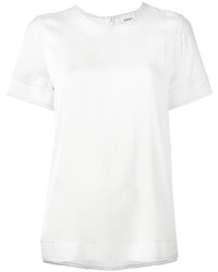 Женская белая шелковая футболка от DKNY