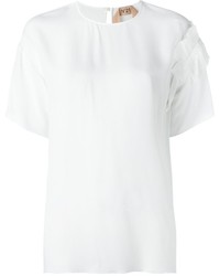 Женская белая шелковая футболка от No.21