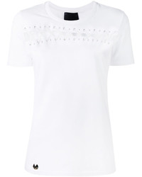 Женская белая шелковая футболка от Philipp Plein