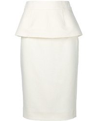 Белая шелковая юбка-карандаш