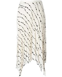 Белая шелковая юбка со складками от Helmut Lang