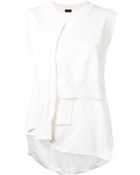 Белая шерстяная блузка в стиле пэчворк от Joseph
