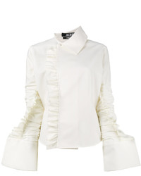 Белая шерстяная блузка с рюшами от Jacquemus