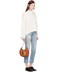 Женская белая шерстяная водолазка от Brock Collection