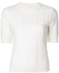 Белая шерстяная вязаная блузка от Carven