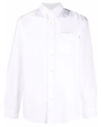 Мужская белая шерстяная рубашка с длинным рукавом от Woolrich