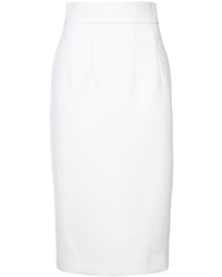 Белая шерстяная юбка-карандаш от Oscar de la Renta