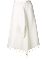 Белая шерстяная юбка-миди от Maison Rabih Kayrouz