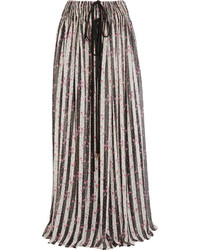 Белая шифоновая длинная юбка с принтом от Lanvin