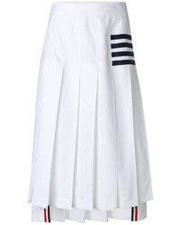 Белая юбка в горизонтальную полоску от Thom Browne