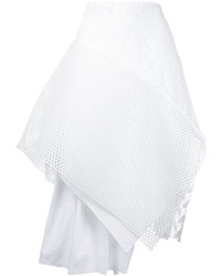 Белая юбка в сеточку