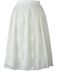 Белая юбка из фатина с вышивкой