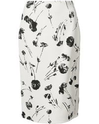Белая юбка-карандаш с принтом от Oscar de la Renta
