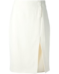 Белая юбка-карандаш с разрезом от Jason Wu