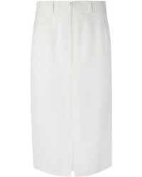 Белая юбка-карандаш с разрезом от Jean Louis Scherrer