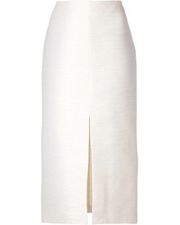 Белая юбка-карандаш с разрезом от The Row