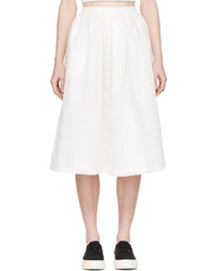 Белая юбка-миди с вырезом