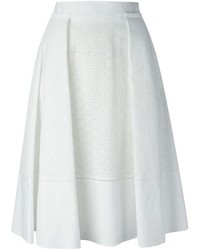Белая юбка-миди с вырезом от Salvatore Ferragamo