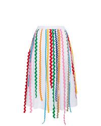 Белая юбка-миди с вышивкой от Mira Mikati