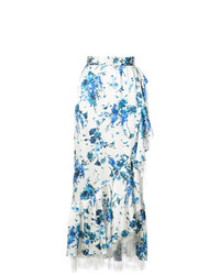 Белая юбка-миди с цветочным принтом от Adam Lippes