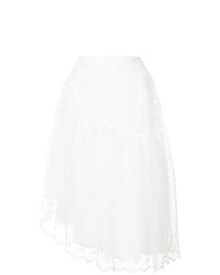 Белая юбка-миди с цветочным принтом от Simone Rocha
