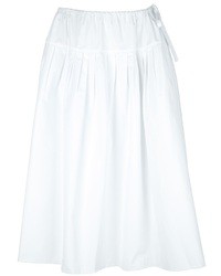 Белая юбка-миди со складками от Chloé