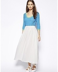 Белая юбка-миди со складками от Dress Gallery