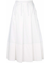 Белая юбка-миди со складками от Marni