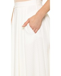 Белая юбка-миди со складками от Torn By Ronny Kobo