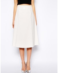 Белая юбка-миди со складками от Warehouse