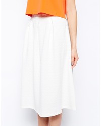 Белая юбка-миди со складками от Fashion Union