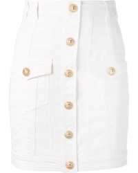Белая юбка на пуговицах от Balmain