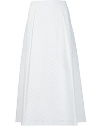 Белая юбка с вышивкой от Carolina Herrera