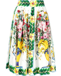 Белая юбка с принтом от Dolce & Gabbana