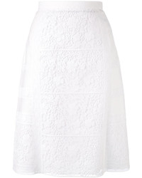 Белая юбка с цветочным принтом от Burberry