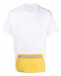 Мужская бело-желтая футболка с круглым вырезом от Low Brand