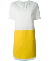 Бело-желтое платье прямого кроя от Cédric Charlier