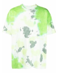 Мужская бело-зеленая футболка с круглым вырезом с принтом тай-дай от Nike