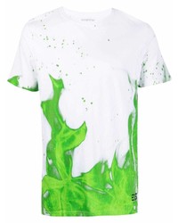 Мужская бело-зеленая футболка с круглым вырезом с принтом от 313 WORLDWIDE