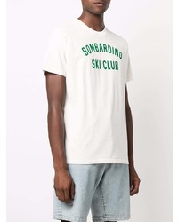 Мужская бело-зеленая футболка с круглым вырезом с принтом от MC2 Saint Barth
